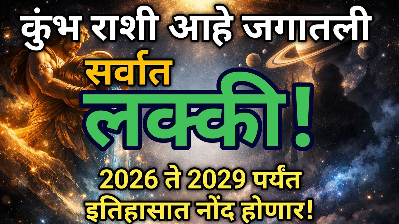 कुंभ राशी आहे जगातली सर्वात लकी राशी | 2026 ते 2029 इतिहासात लिहिल्या जाणार!