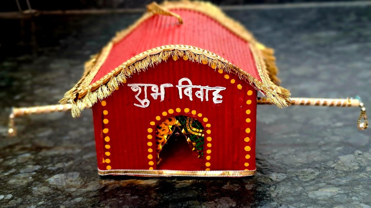 How to make palki at home | step by step palanquin making | पालकी बनाने का आसान तरीका #craft #diy 