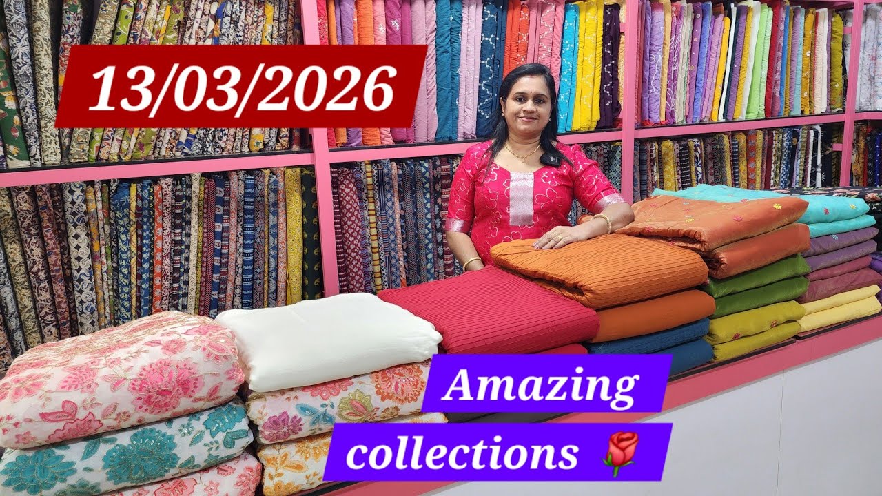 Pintucks fabrics 🌹Chinon position print 🌹Shimmer chanderi 🌹Cotton 3piece as running material 🌹