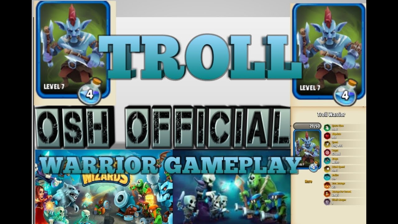 Clash of wizards Troll warrior gameplay!!