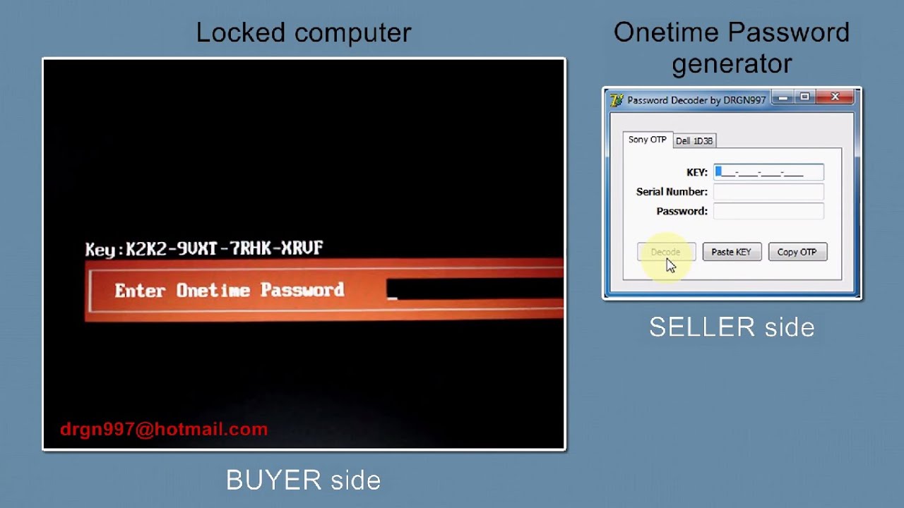 Sony Onetime Password removal, SERVICE demonstration (extended version)
