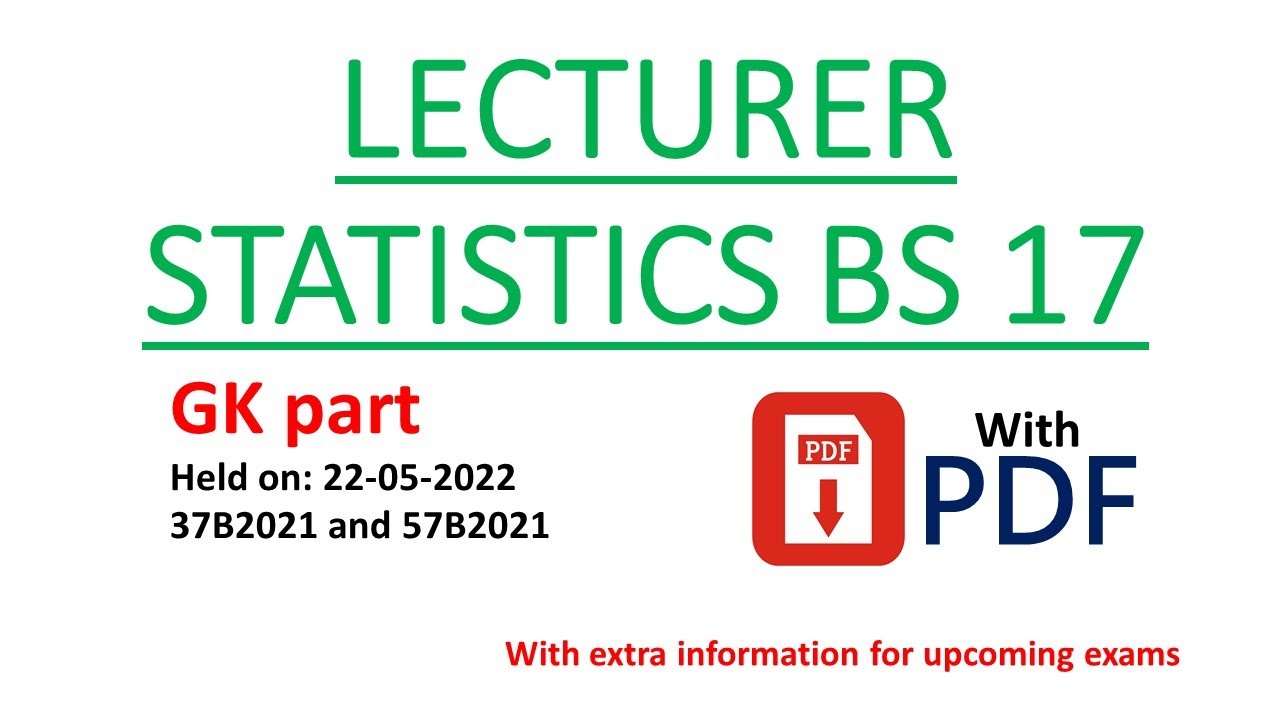 GK Part Lecturer Statistics with PDF |MS GK| Muhammad Safyan