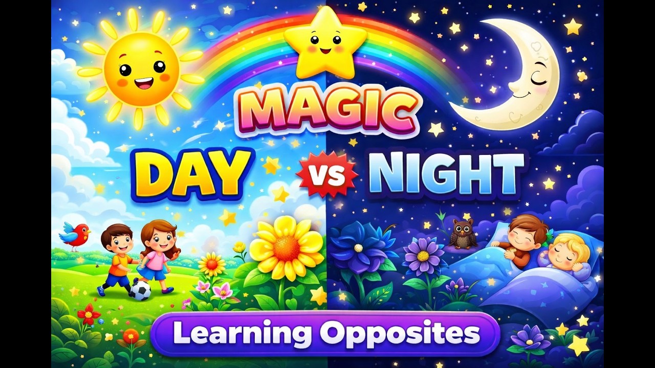 Magic Day vs Night 🌞🌙 | Learn Opposites for Kids | Fun & Educational Video