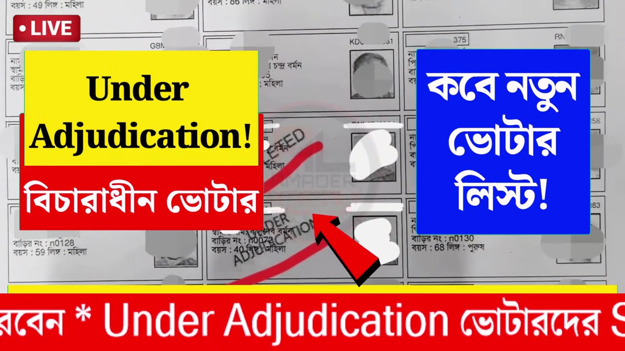 ❌Under Adjudication থাকলে কি ভোট দেওয়া যাবে? Supplementary Voter List কবে আসবে? Status Check কিভাবে?