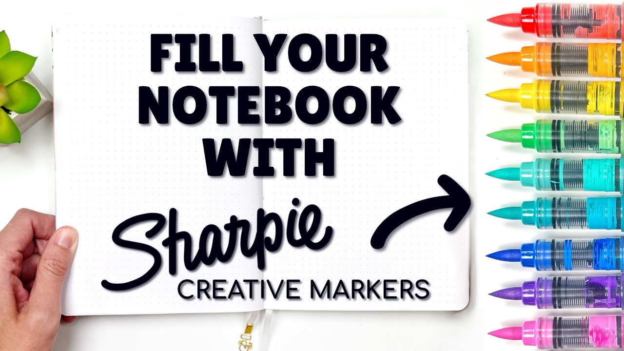 10 Ideas To Fill a Notebook With ONLY *Sharpie Creative Markers*