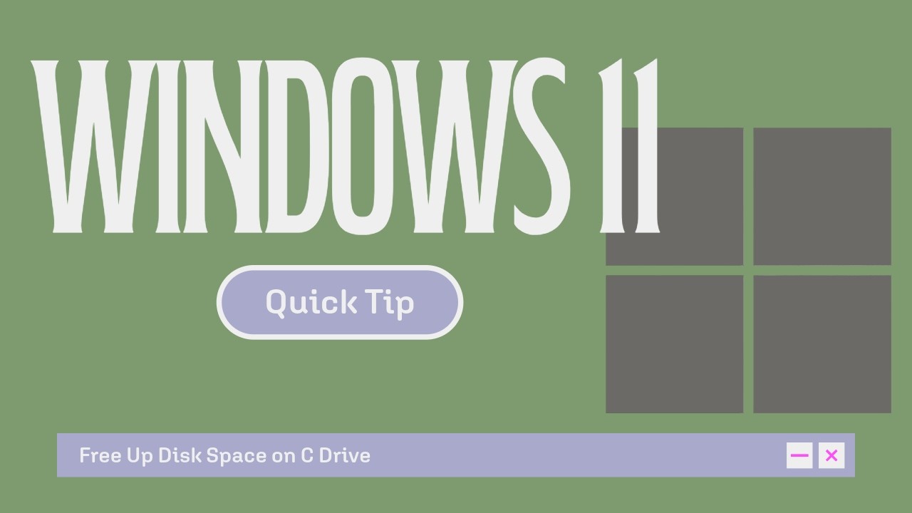 Windows QuickTip: Free Up Space on C Drive