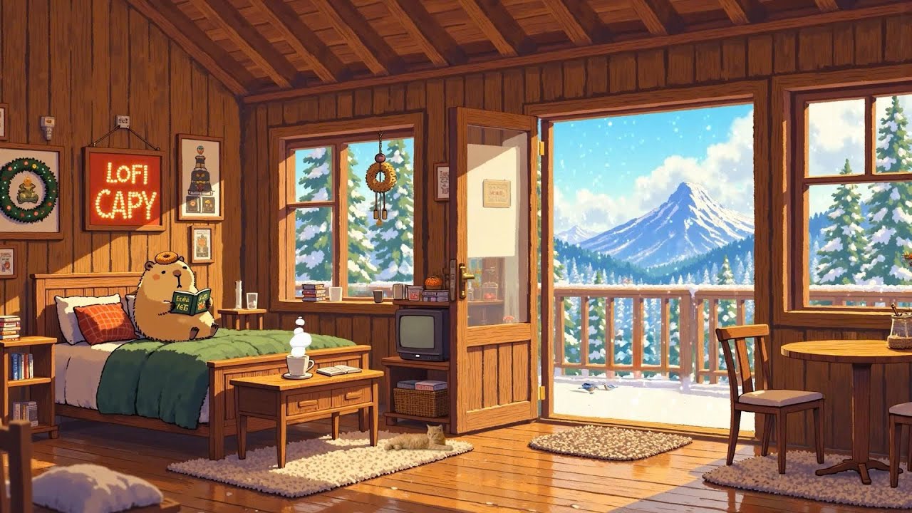 Relaxing Winter Morning Vibes🌿Soothing Lofi in a Peaceful Cabin❄️Lofi Deep Focus to study/work/relax