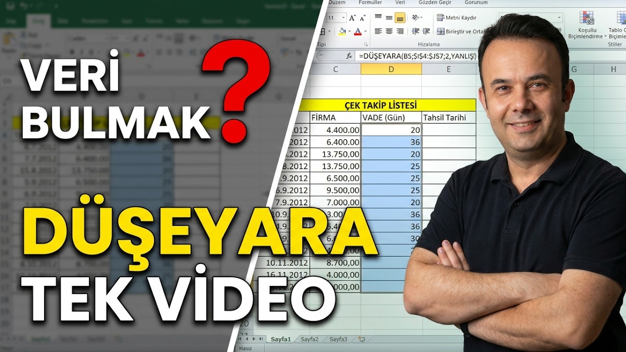 Excel DÜŞEYARA Nasıl Kullanılır? (Tek Videoda Öğren!)