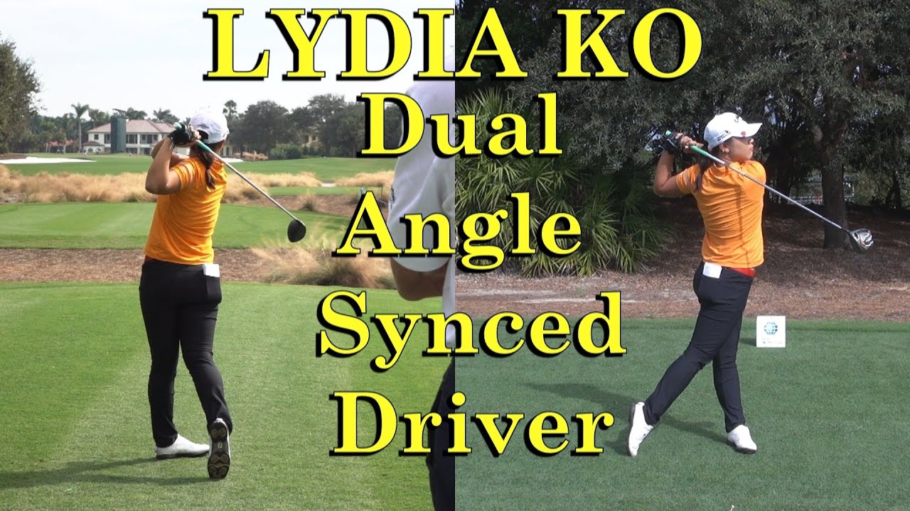LYDIA KO DUAL ANGLE SLOW MOTION DRIVER GOLF SWING 15th & 17th HOLES TIBURON CME 1080 HD
