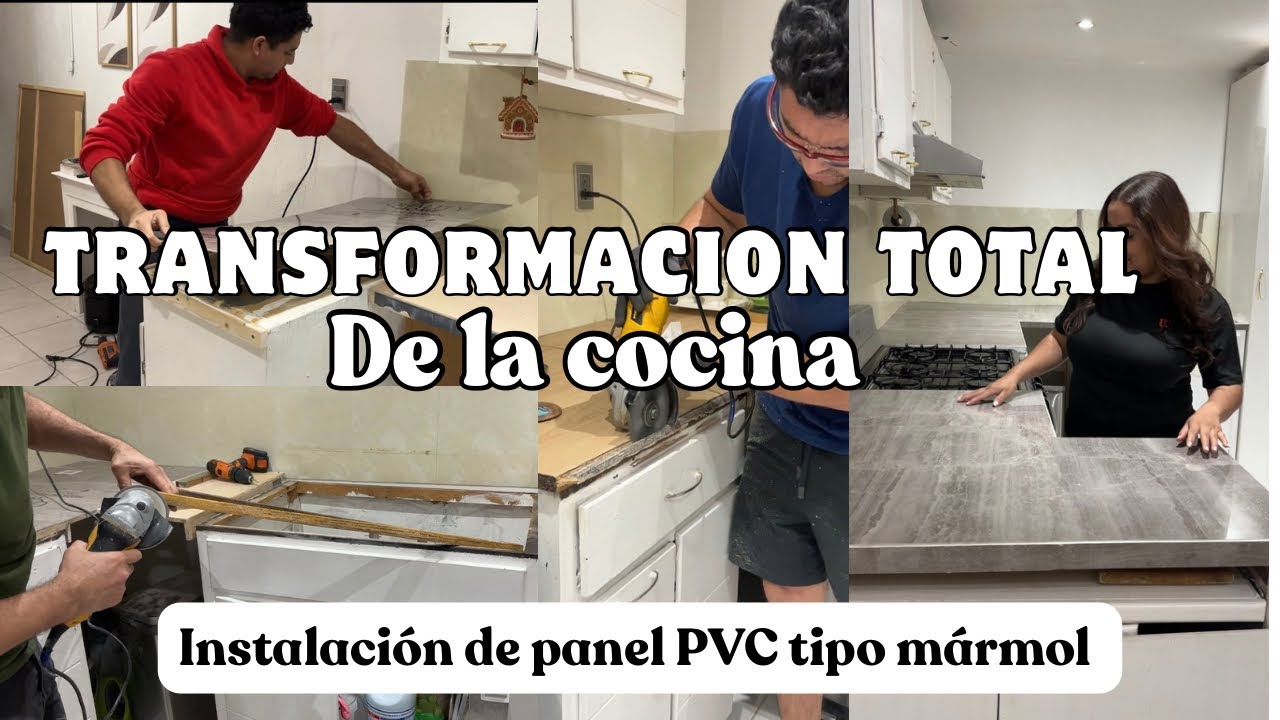 Instalamos panel tipo mármol en la cocina || gran cambio|| quedó hermosa la cocina 