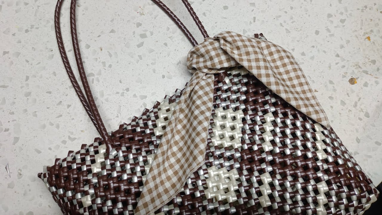 ถักกระเป๋าหวายเทียม ep. 1 #กระเป๋าหวายเทียม #หวายเทียม  #งานฝีมือ #handmade #bag