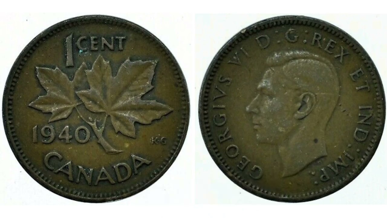 Канада, 1940 год, монета 1 цент. Стоимость + обзор. Король Георг VI.