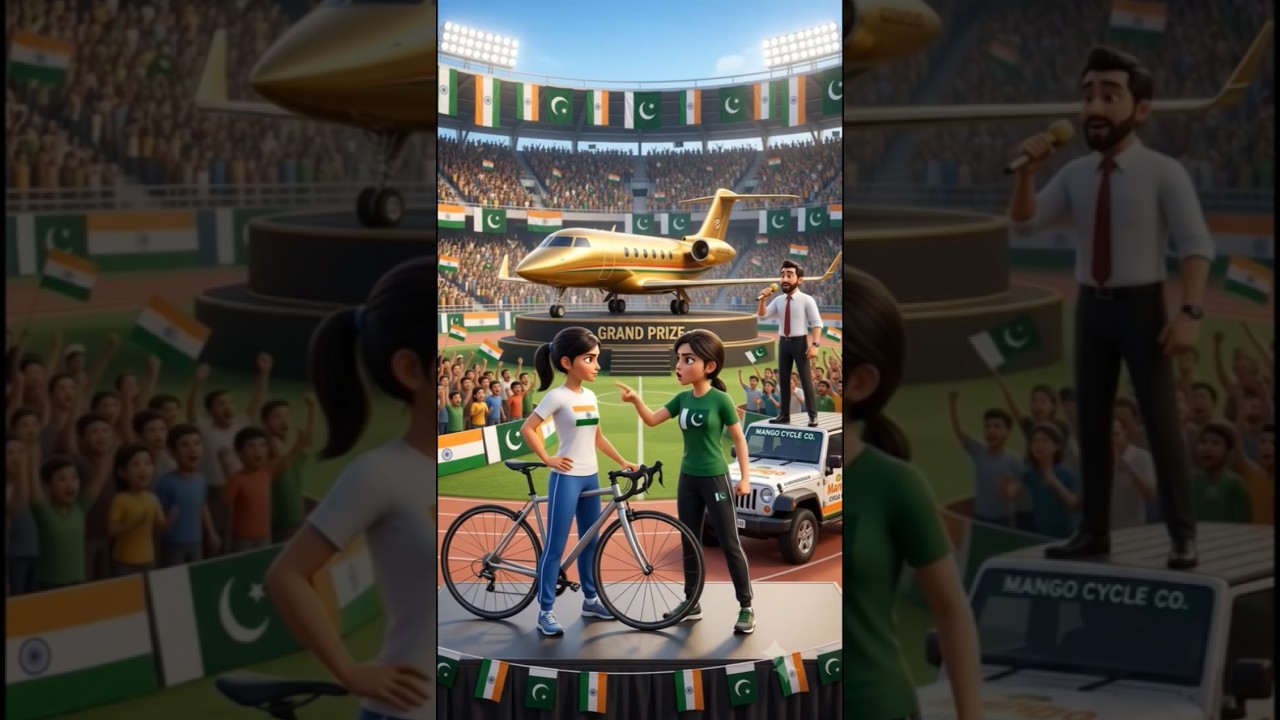 Indian Girl vs Pakistani Girl 🚴 | Gold Medal &   | #AI #Story #shorts