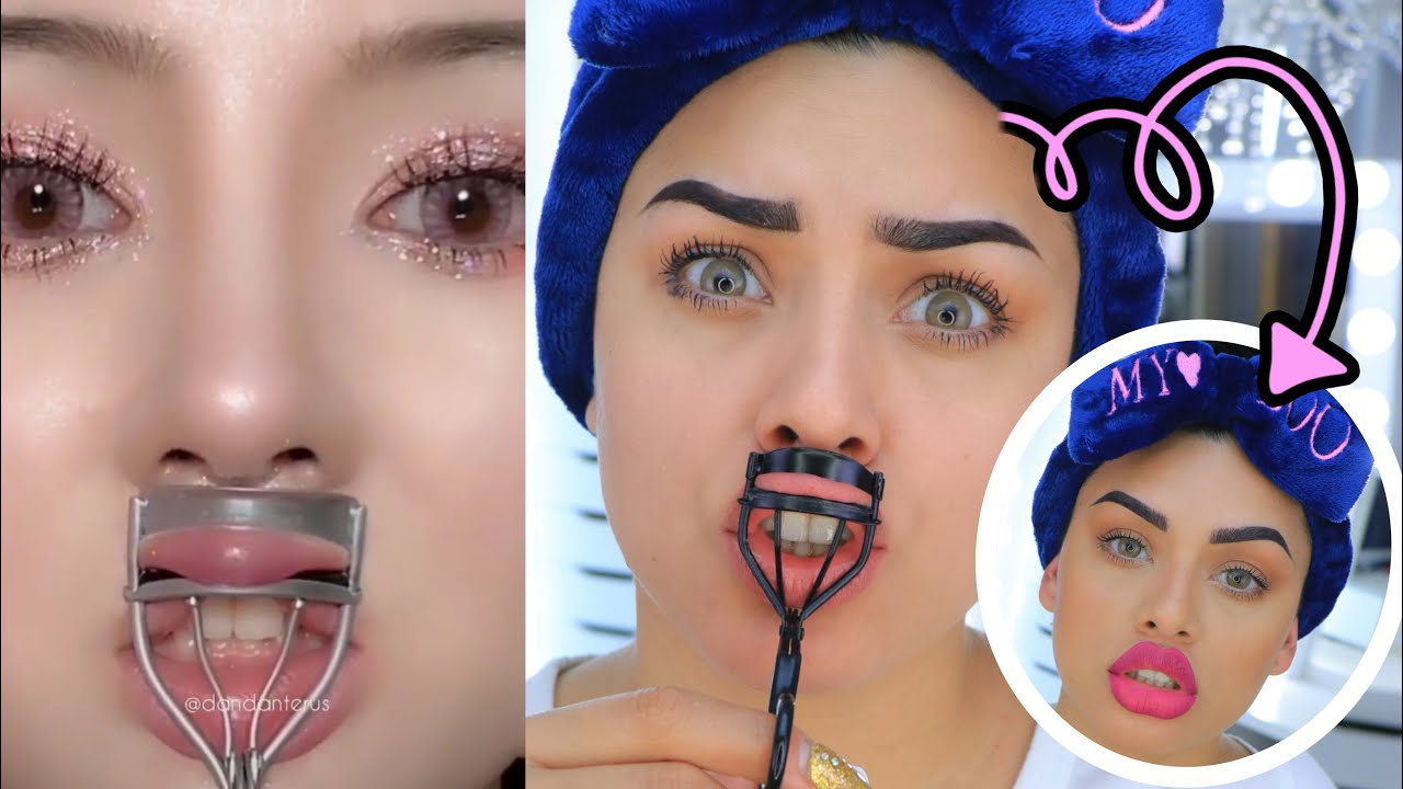 SIGUIENDO UN TUTORIAL COREANO: LABIOS GRUESOS CON UN RIZADOR DE PESTAÑAS