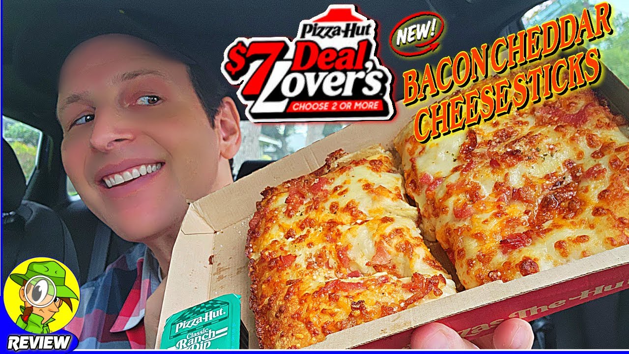 Pizza Hut® BACON CHEDDAR CHEESE STICKS Review 🍕🥓🧀🥖 $7 Deal Lover's Menu! 🤑 Peep THIS Out! 🕵️‍♂️