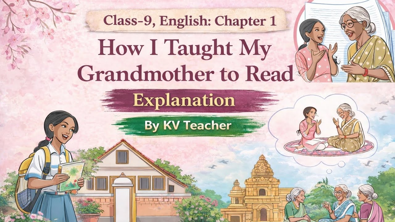 How I Taught My Grandmother to Read /Class-9 English NCERT Chapter-1 Explanation in हिंदी KV Teacher