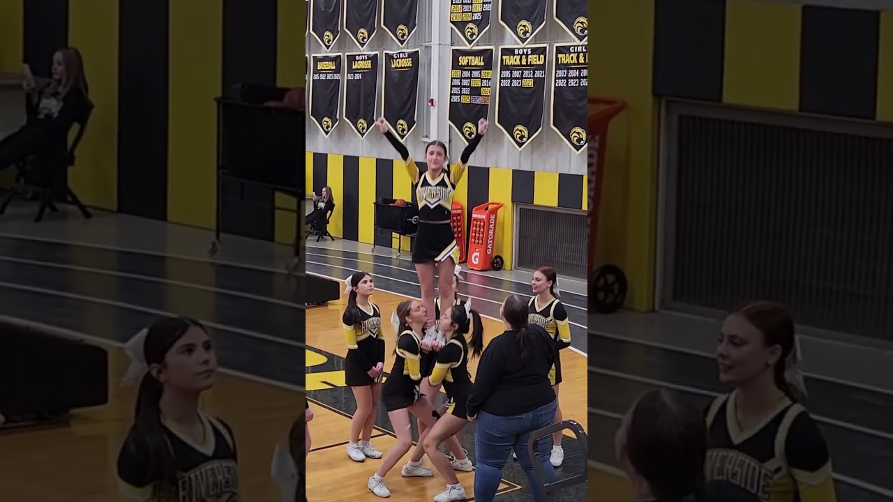 Laila Stein and cheer squad 10th grade JV hoops cheer riverside