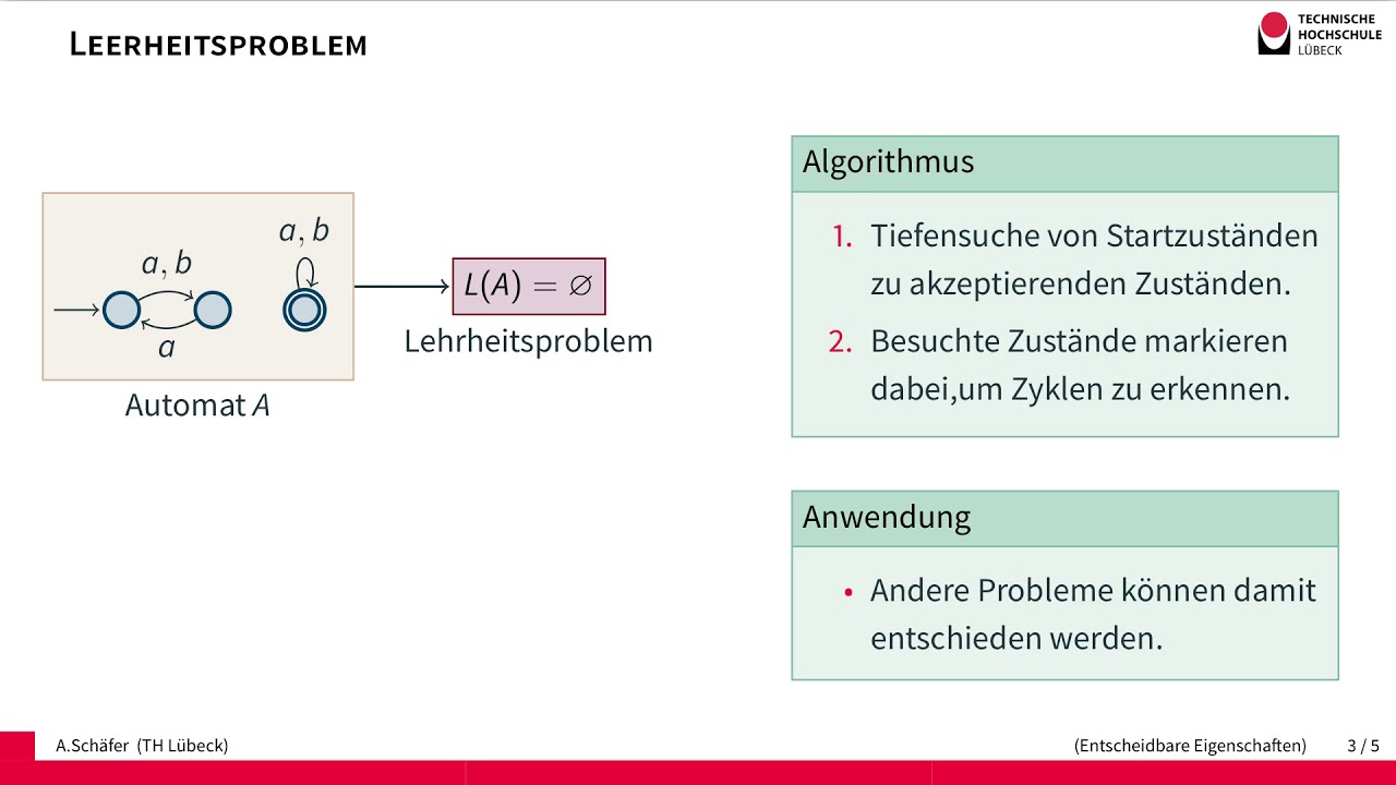 Entscheidbare Eigenschaften regulärer Sprachen