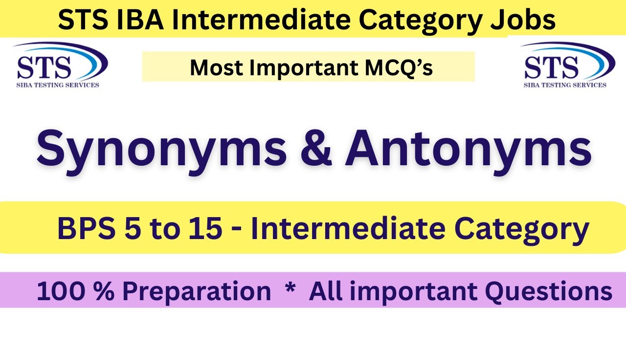 Синонимы и антонимы | Подготовка к экзамену BPS 5–15 Intermediate Category Test | важные вопросы