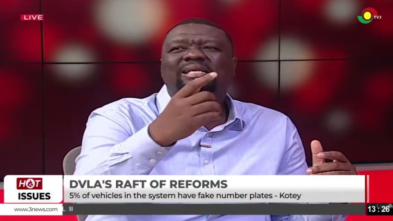 About 5% of the cars on our streets are using fake number plates - Julius Neequaye Kotey (CEO, DVLA)