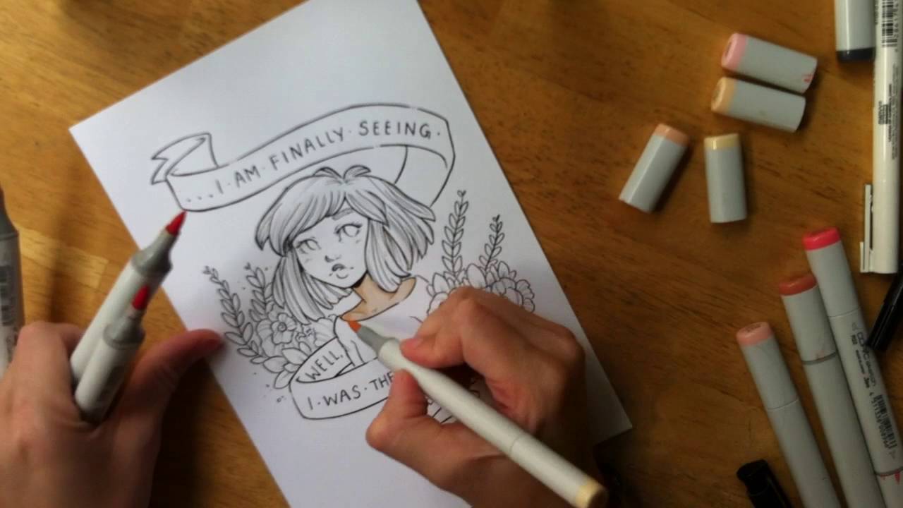 Ink & Copic Demo #4: The District Sleeps Alone Tonight (pt. 2)
