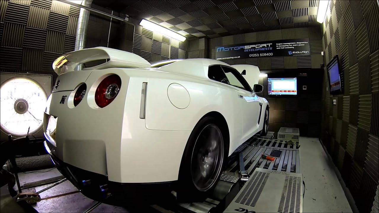 Nissan GTR On the Dyno at Motorsport Developments In Blackpool Lancashire