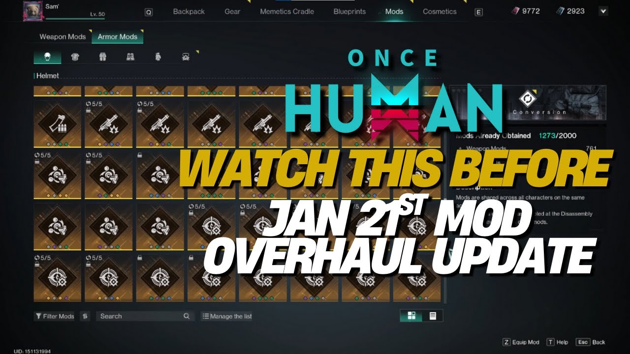 Once Human Mod Overhaul Review: Shiny Mods, MAX Compensation & Prep Strategy! (Jan 21 Update)
