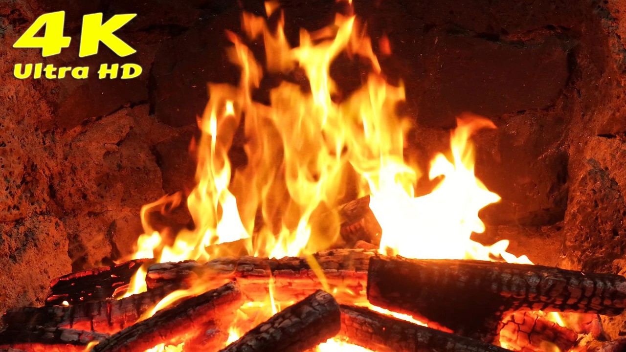 🔥 4K Winter Fireplace White Noise. Cozy summer fireplace ambience. Cozy summer fireplace ambience