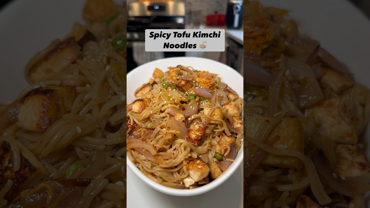 Spicy Tofu Kimchi Noodles