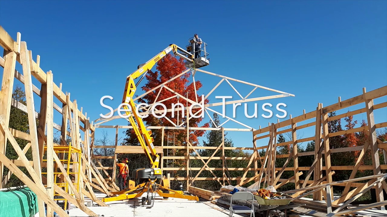 Pole Barn Shop #8: My Father Helps me Install Trusses