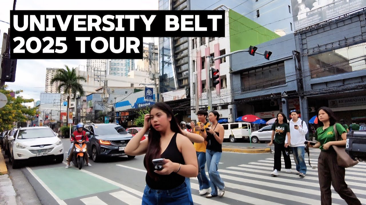 Filipino Student Life: Walking the University Belt 2025, Manila, Philippines | New Street Foods zone
