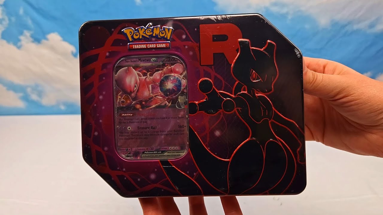 Opening Pokemon Team Rocket Mewtwo Tin | Pokemon Cards and Chill