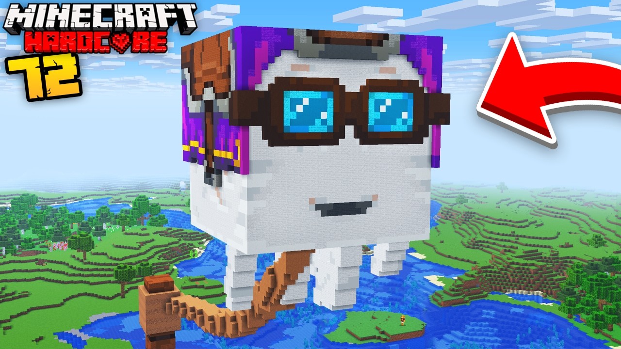I Built a Working HAPPY GHAST Statue in Minecraft Hardcore