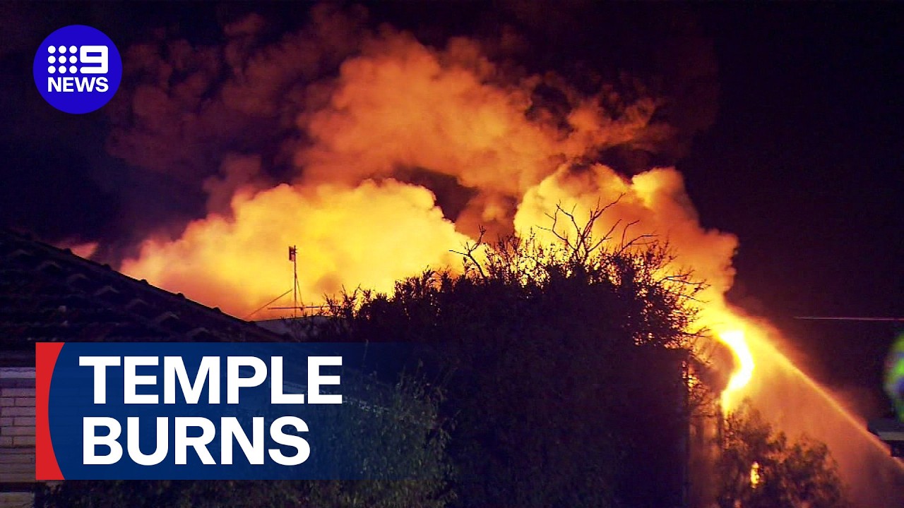 Holy Sikh Temple destroyed in aggressive blaze | 9 News Australia