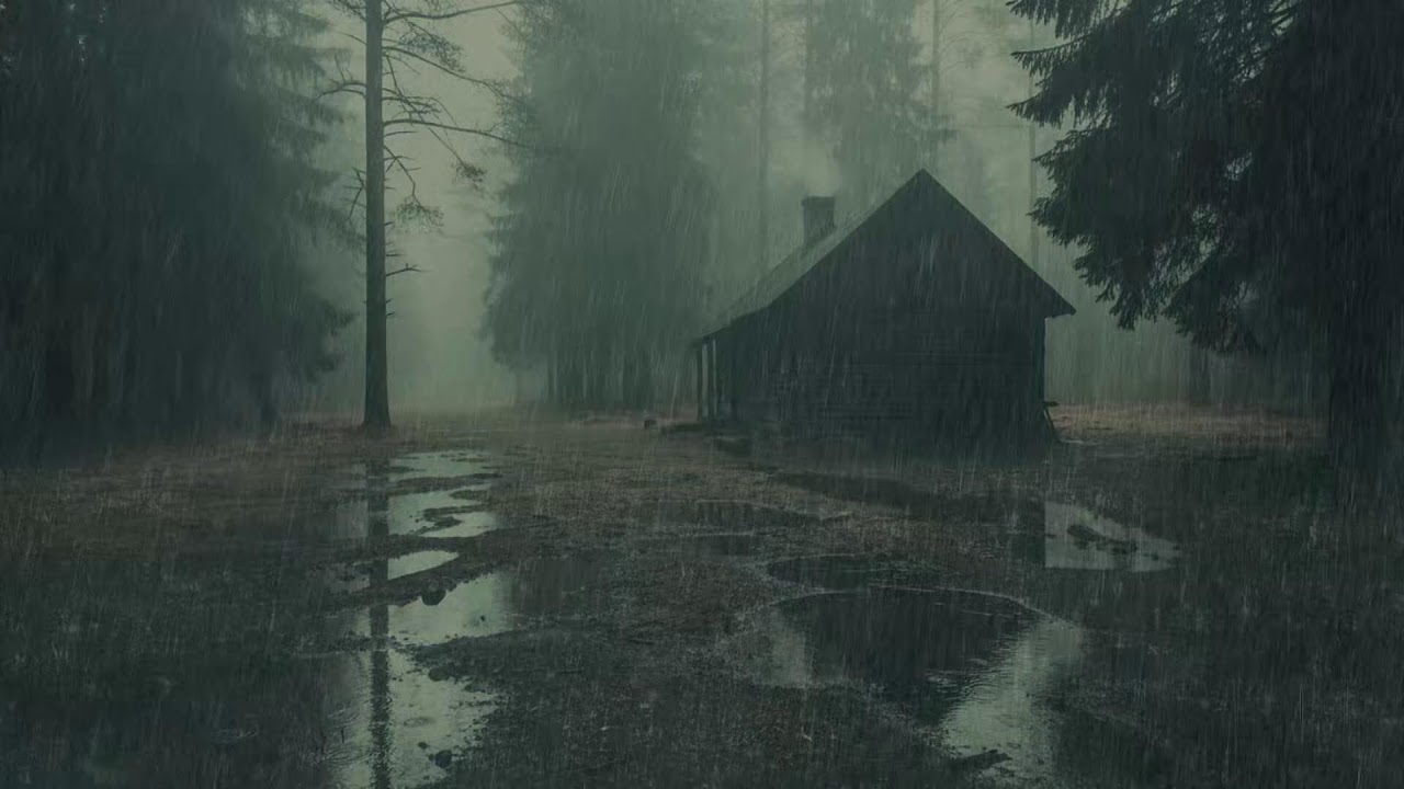 Night Rain Sounds at a Forest Cabin | Deep Sleep and Calm