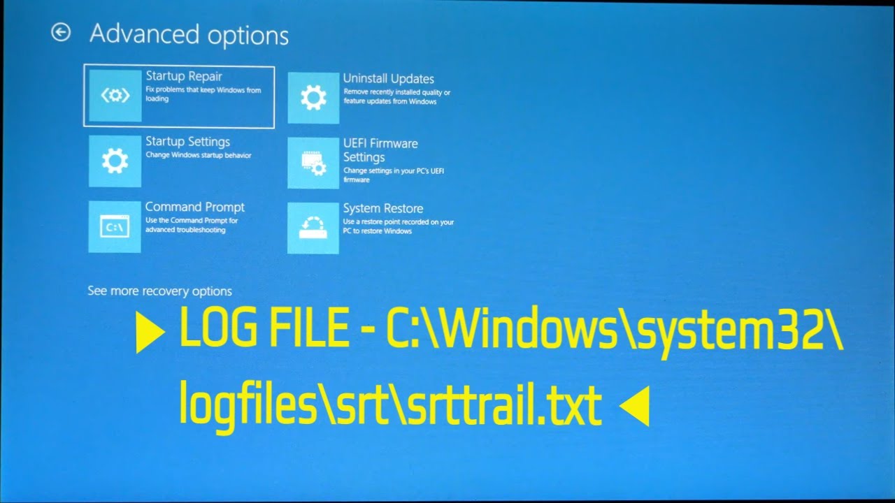 srttrail.txt log error in windows 10