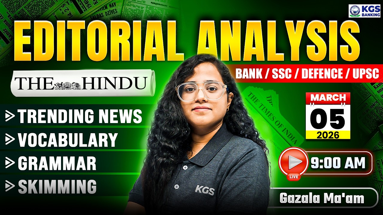The Hindu Editorial Analysis | 05 March 2026 | The Hindu Newspaper Today with MCQs | By Gazala Mam