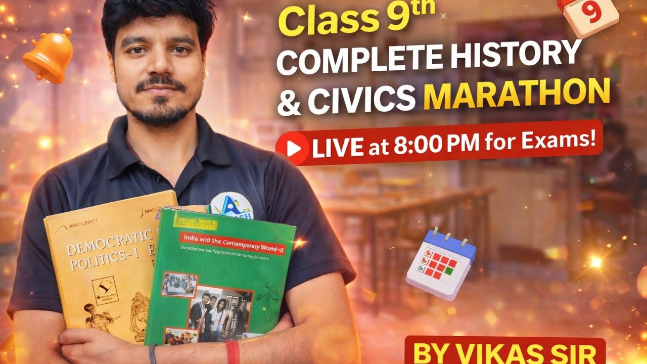 Class 9 Complete History & Civics Marathon 🔥 | LIVE at 8:00 PM | By Vikas Sir