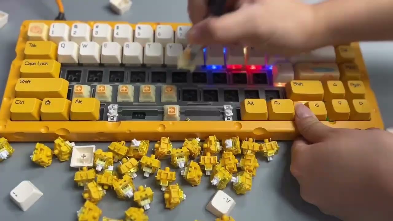 AC067 Cheese Themes Keyboard￥#keyboard #keyboardswitches #diy #customkeyboard