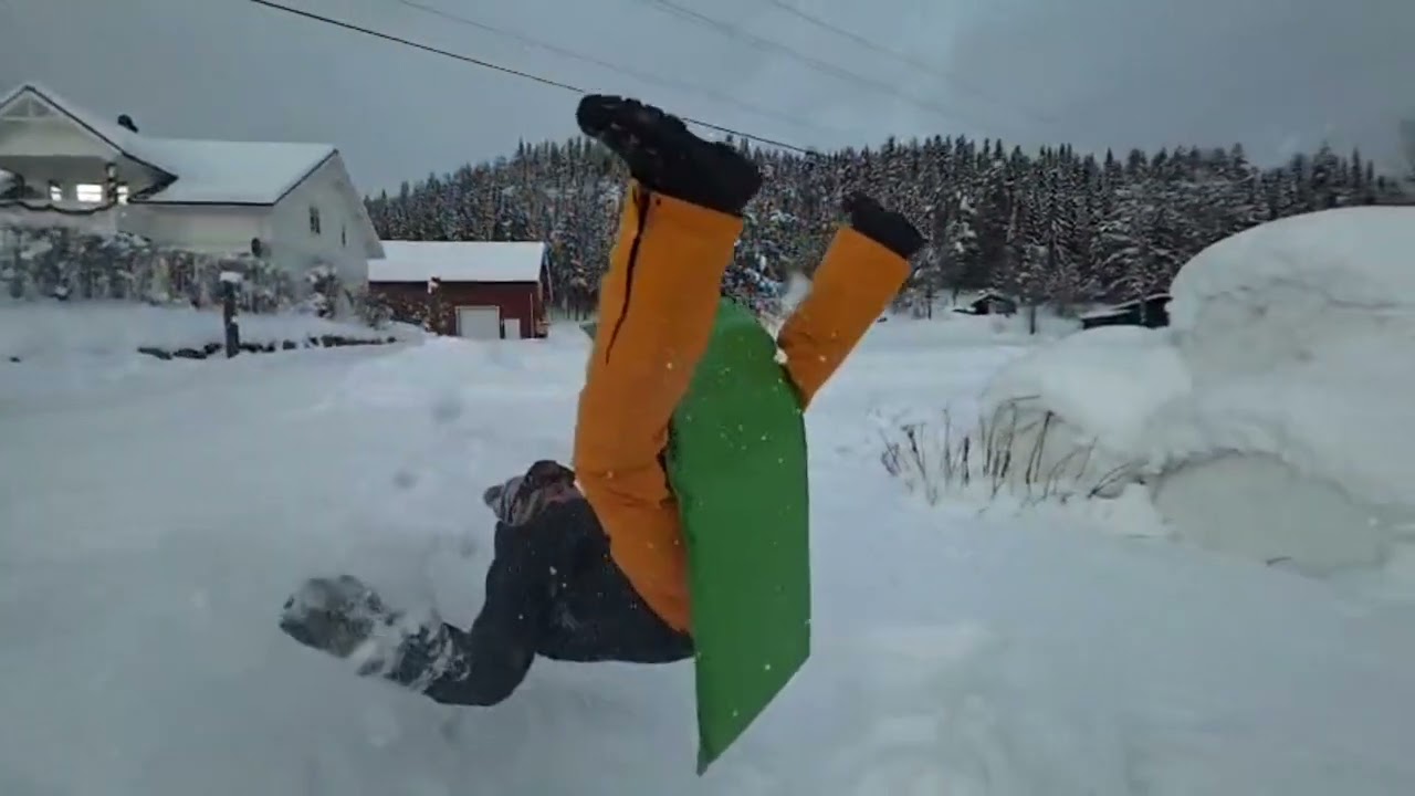 In Norwegen Rodeln: Abfahrt, Abflug, Einschlag…
