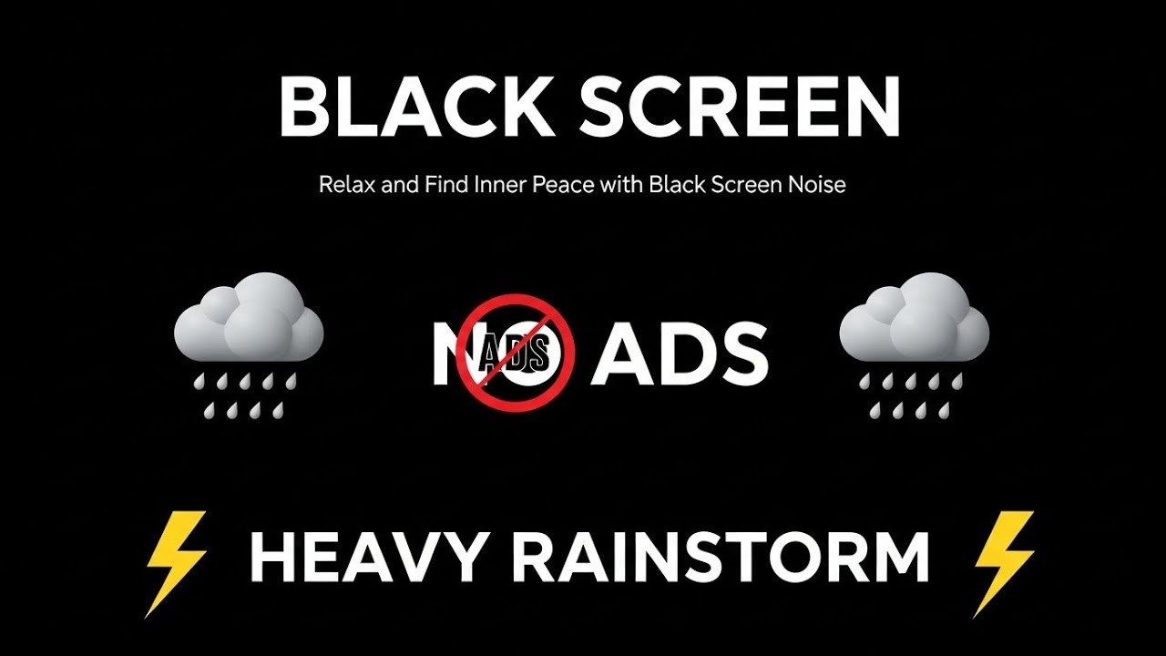 🔴 Heavy Rain and Thunder Sounds for Sleeping – Black Screen | Fall Asleep Fast with Thunderstorm 20