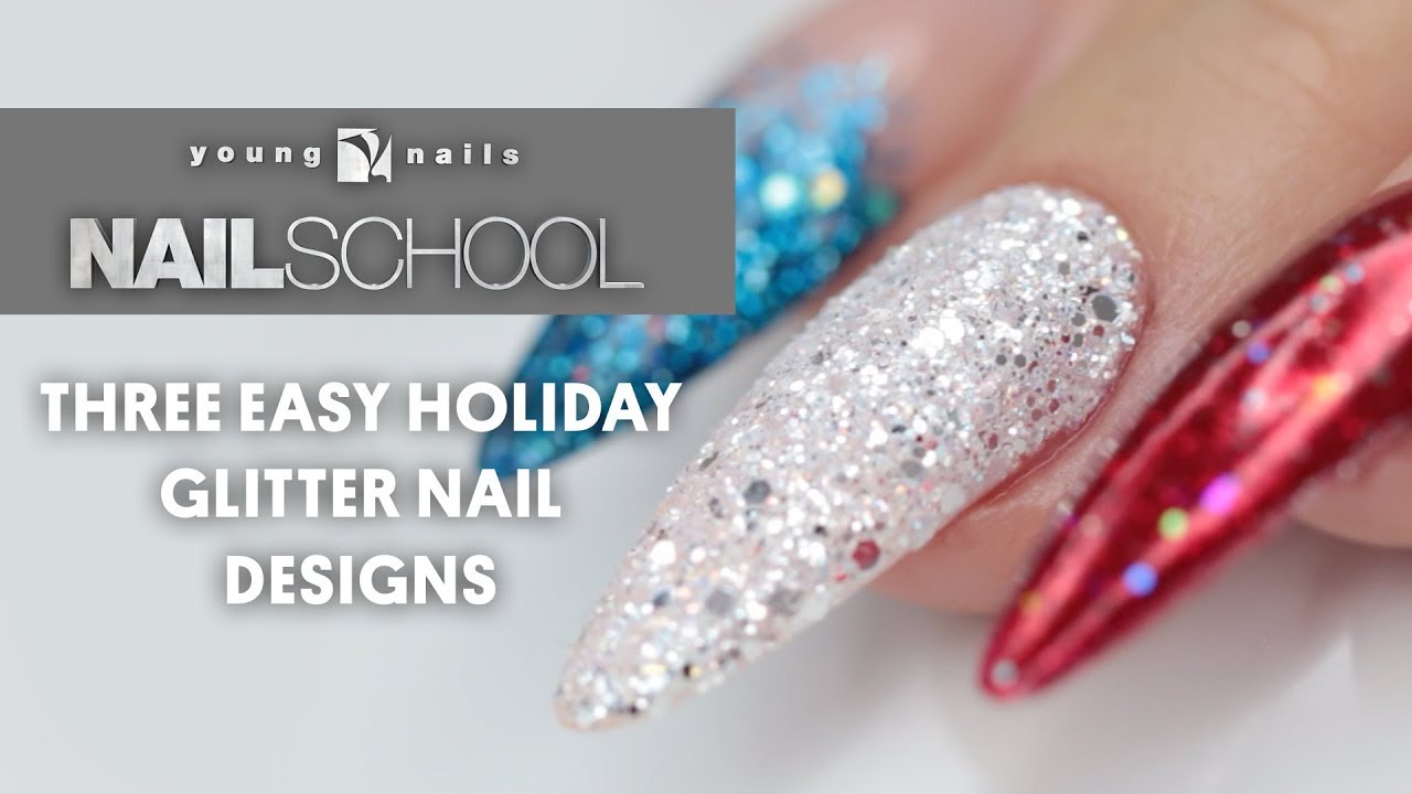 THREE EASY HOLIDAY GLITTER DESIGNS