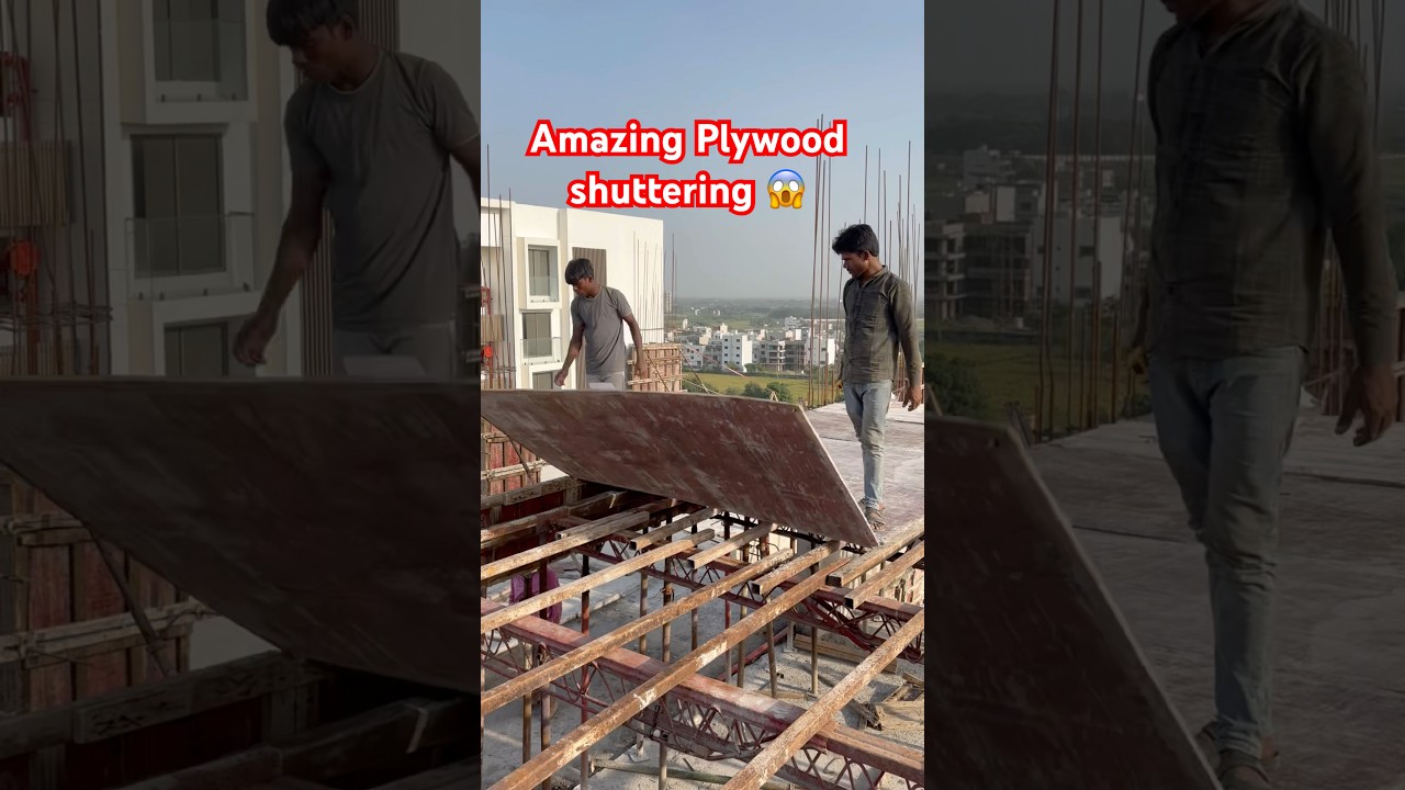 Wow plywood shuttering technology carpenter 😱 #shorts #trendingvideo #construction #work #slab #yt
