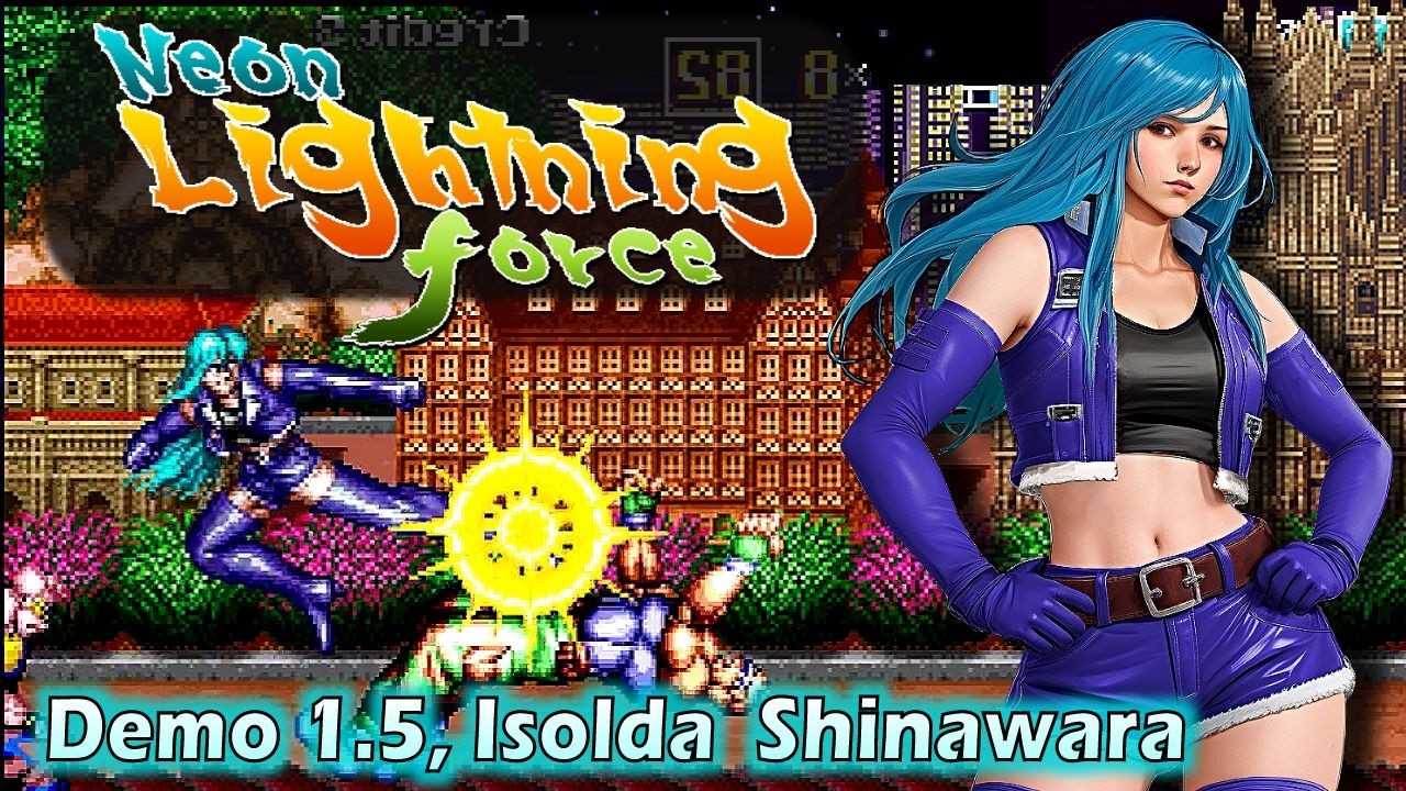 Neon Lightning Force v1.5 (Demo) - Isolda gameplay [OpenBOR]