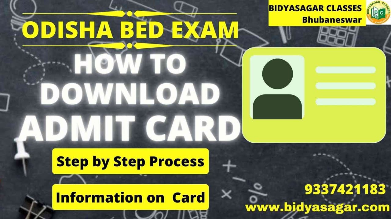 How to Download Odisha State B.Ed Entrance 2021 Exam Admit Card by Bidyasagar Classes