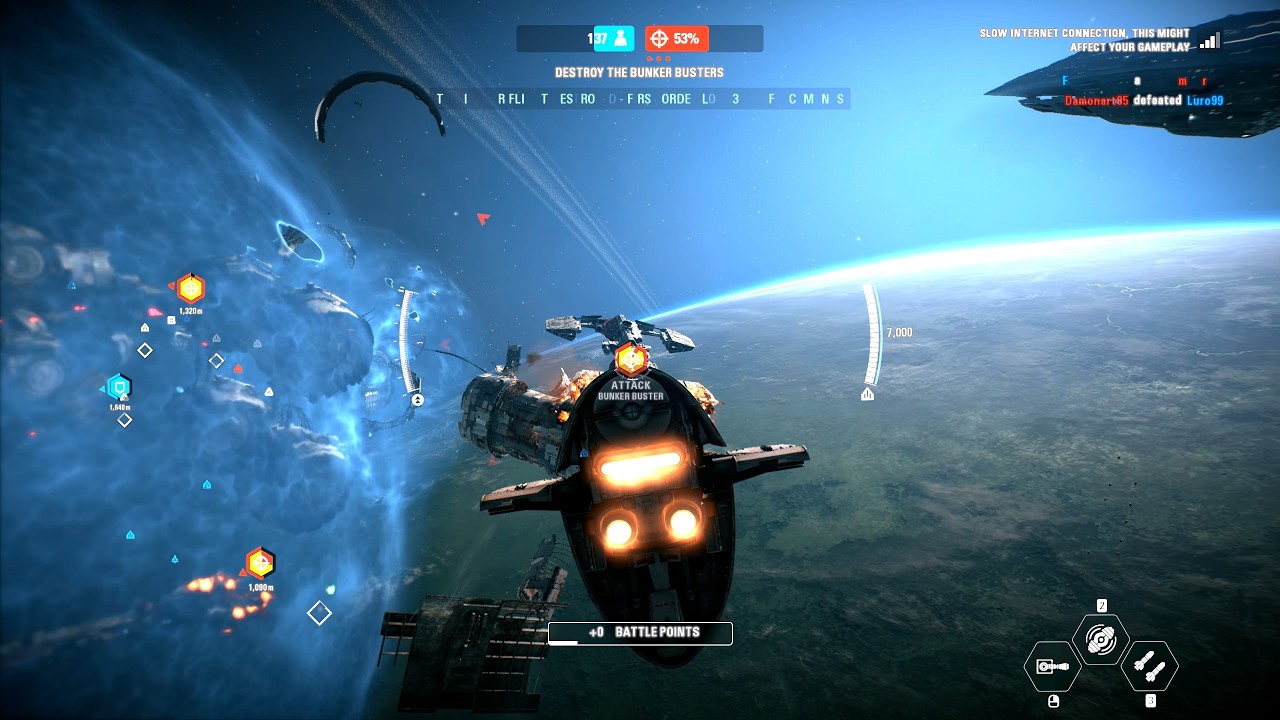 Starfighter Assault Gameplay - D'Qar (First Order) Star Wars Battlefront II
