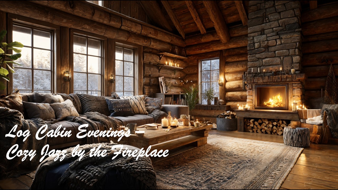 Log Cabin Evenings – Cozy Jazz by the Fireplace
