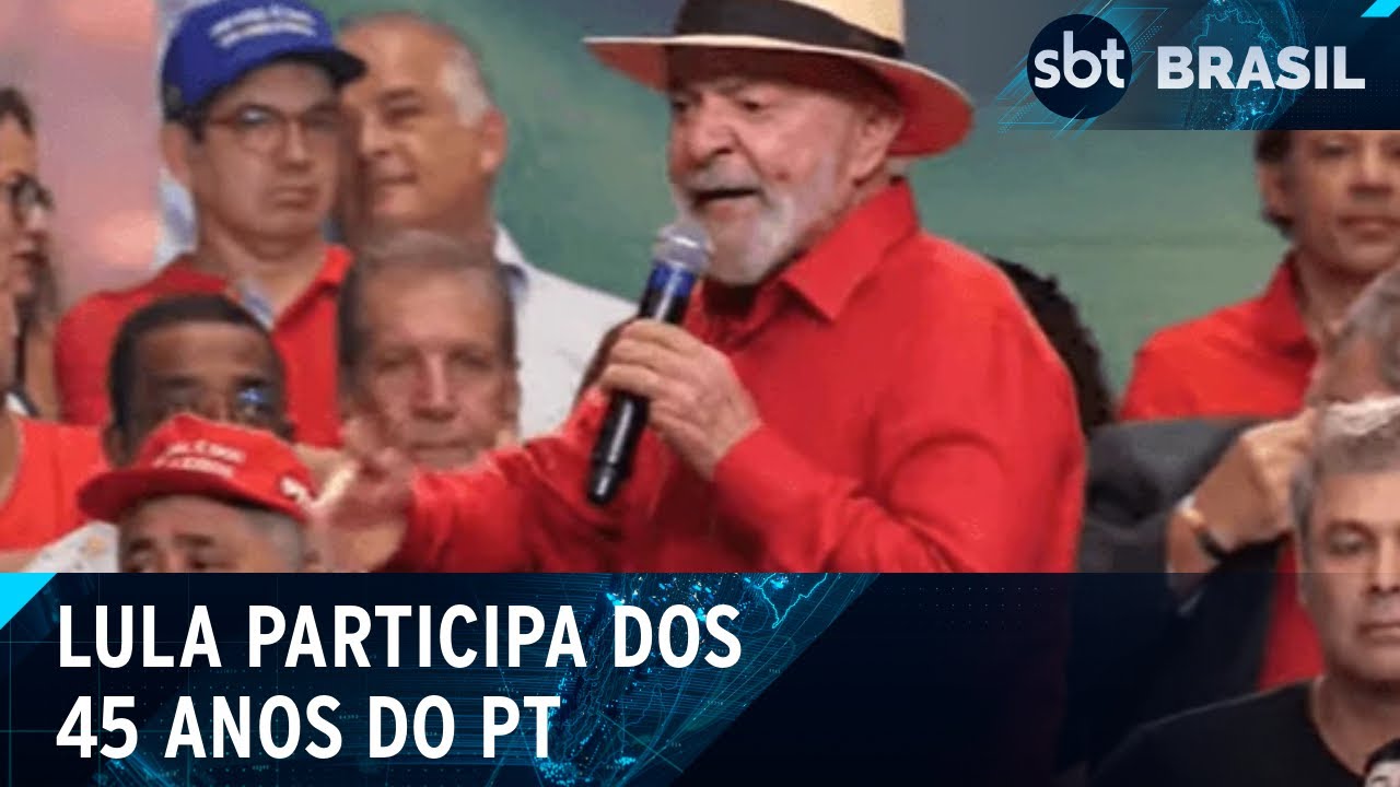 Presidente Lula participa de comemoração dos 45 anos da fundação do PT | SBT Brasil (22/02/25)