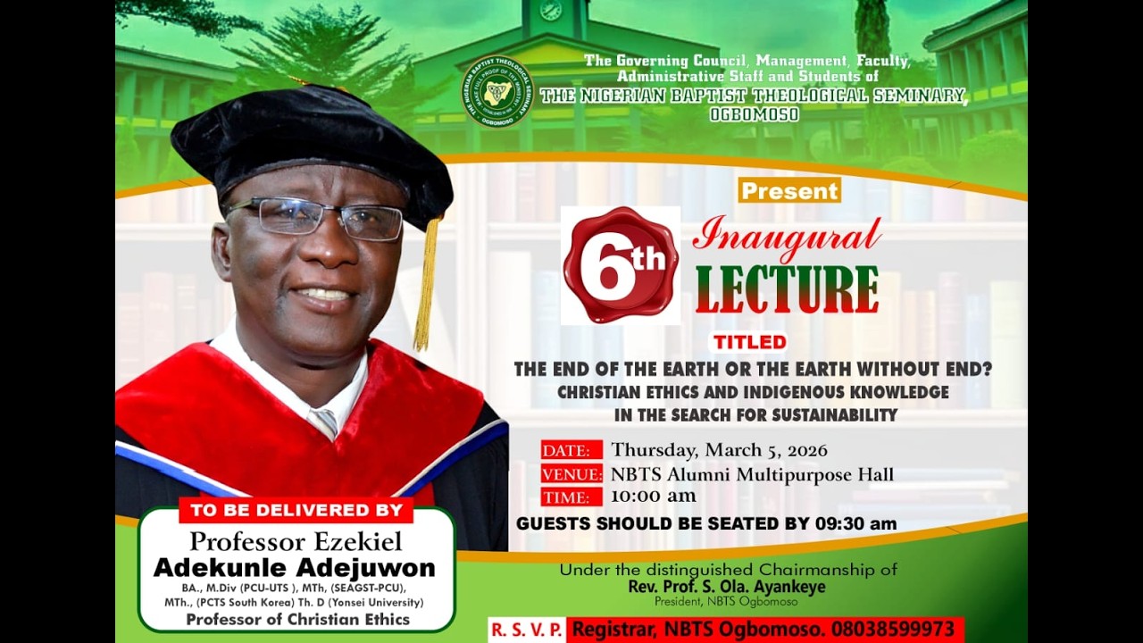 6th Inaugural Lecture - Prof. Ezekiel A. Adejuwon