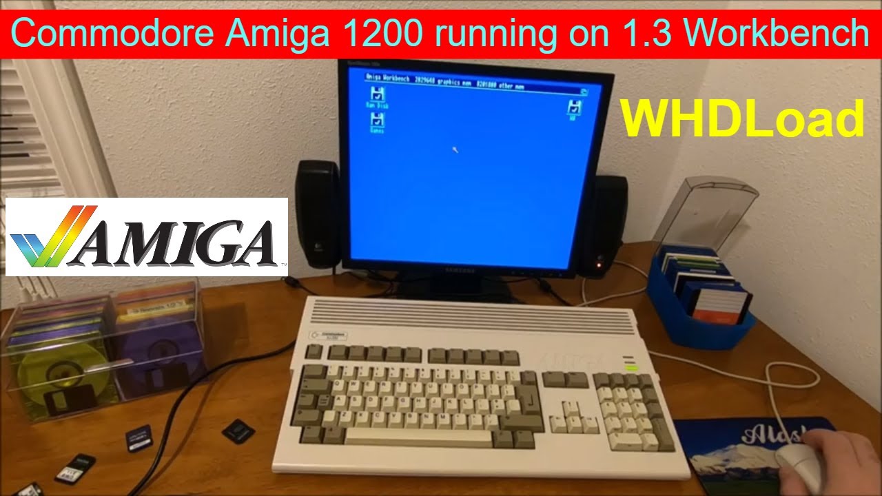 Commodore Amiga 1200 running WHDLoad on 1.3 workbench it's pretty cool